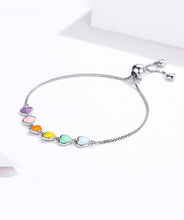Load image into Gallery viewer, Colourful hearts bracelet
