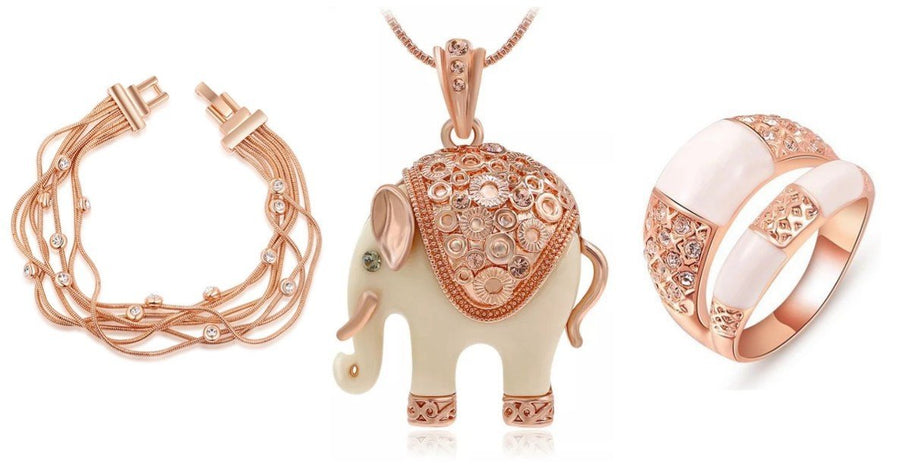 Rose gold jewelry set