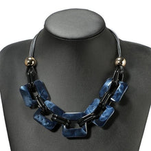 Load image into Gallery viewer, Bohemian square necklace Dark blue Trendystrike
