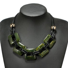Load image into Gallery viewer, Bohemian square necklace green Trendystrike
