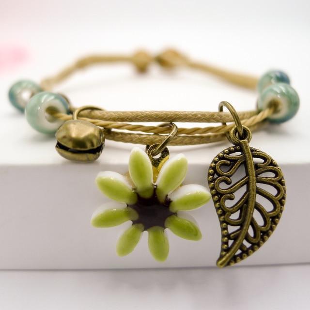 Ceramic flower bracelet - 4 colours