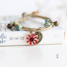 Load image into Gallery viewer, Ceramic flower bracelet - 4 colours
