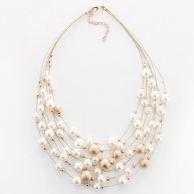 Charming pearls multi layer necklace