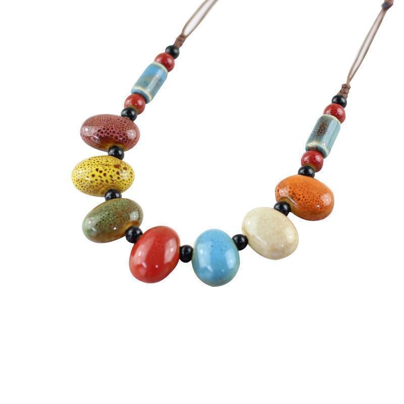 Colourful ceramic necklace