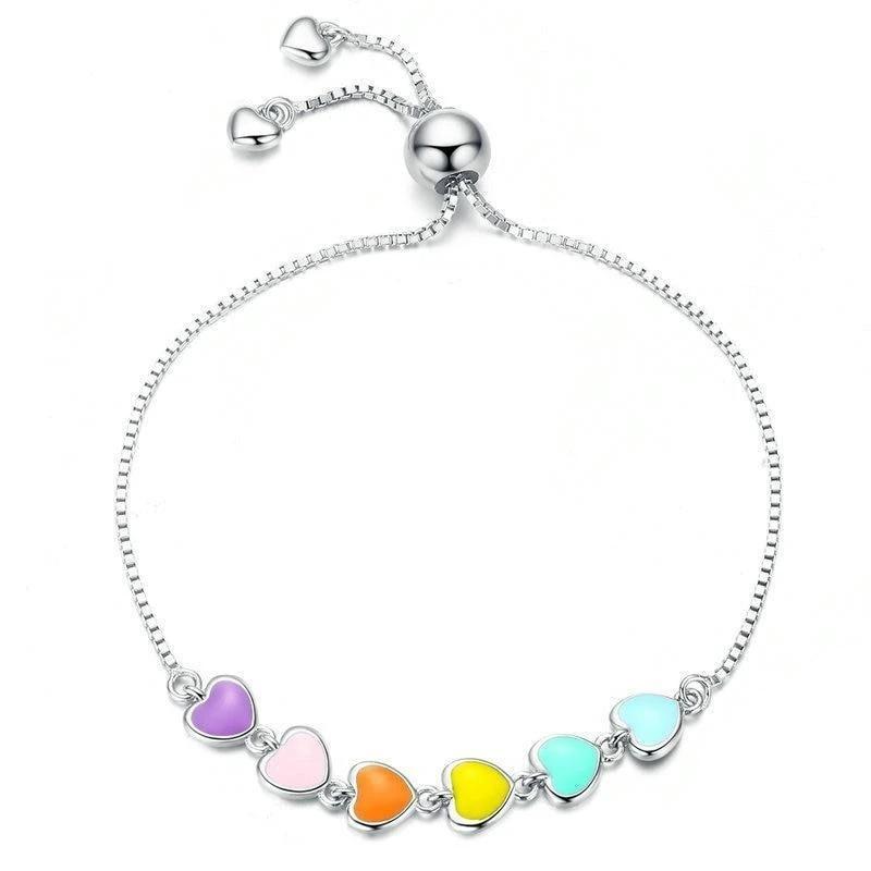 Colourful hearts bracelet