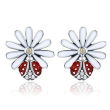 Load image into Gallery viewer, Daisy and ladybug earrings

