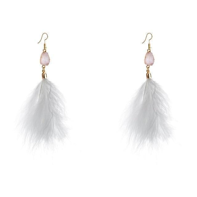 Fluffy feather earrings