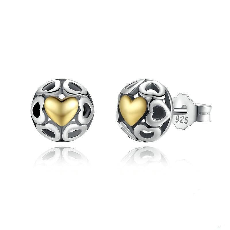 Heart on heart earrings