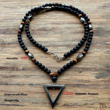 Load image into Gallery viewer, Hematite triangle pendants necklace
