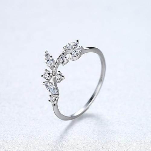 Leaf ring Resizable / Silver Trendystrike