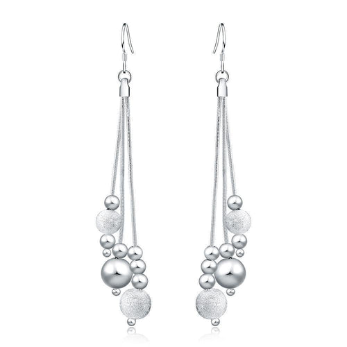 Silver bead drop earrings Trendystrike