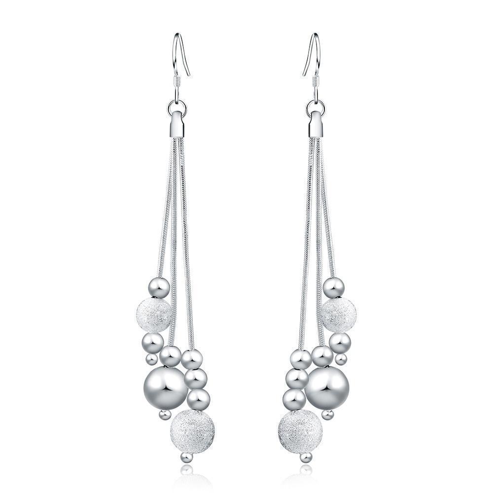 Silver bead drop earrings Trendystrike
