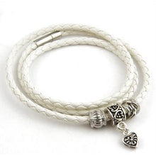 Load image into Gallery viewer, Silver charm leather bracelet White / All compatible Trendystrike
