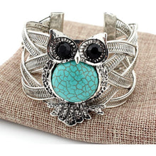 Load image into Gallery viewer, Silver owl bangle
