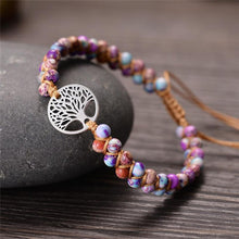Load image into Gallery viewer, Tree of life yoga bracelet Pink/Mix - Silver Trendystrike
