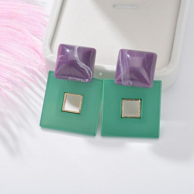 Trendy square style earrings
